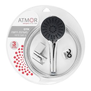 סט רחצה כרום "אודם" 3 מצבים שחור ATMOR סט רחצה כרום "אודם" 3 מצבים שחור ATMOR