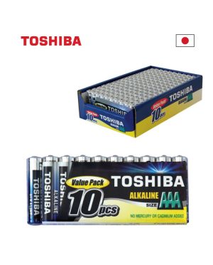 AAA LR03 TOSHIBA אלקליין אריזת  10 יחידות במגש
