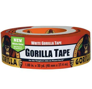 סרט הדבקה חבלה לבן גורילה סופר חזק Gorilla Tape 48mmX27.4m, ***החזק מכולם, כמות דבק כפולה, 3 שכבות, עמיד מזג אויר*** סרט הדבקה חבלה לבן גורילה סופר חזק Gorilla Tape 48mmX27.4m, ***החזק מכולם, כמות דבק כפולה, 3 שכבות, עמיד מזג אויר***