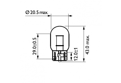נורה 12V WY21 - בליסטר זוג נורות 12071B2 נורה 12V WY21 - בליסטר זוג נורות 12071B2