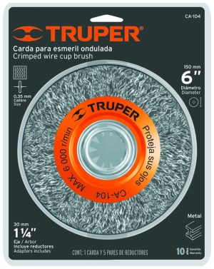 מברשת פלדה למשחזת ציר 6 TRUPER מברשת פלדה למשחזת ציר 6 TRUPER