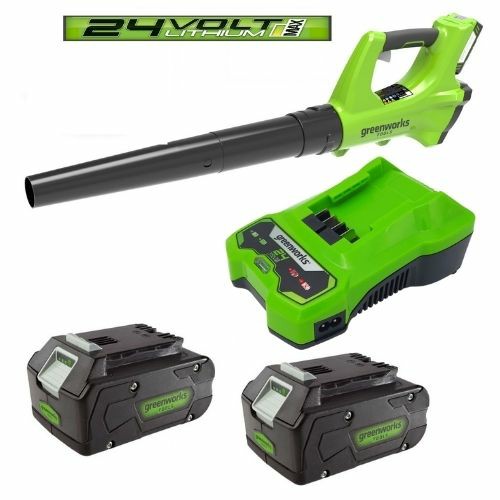 מפוח עלים24V+שתי סוללות4.0AH+מטען greenworks מפוח עלים24V+שתי סוללות4.0AH+מטען greenworks