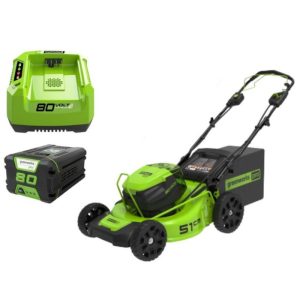מכסחת "21 נסיעה עצמית 80V PRO עם תא סוללות כפול + סוללה 4.0Ah + מטען מהיר greenworks