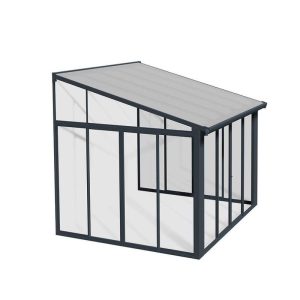 פרגולה אלומיניום סגורה SANREMO אפורה 3x3 עם קירוי שקוף מבית פלרם - Canopia פרגולה אלומיניום סגורה SANREMO אפורה 3x3 עם קירוי שקוף מבית פלרם - Canopia
