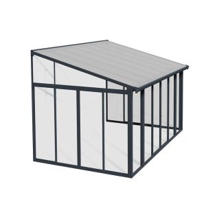 פרגולה אלומיניום סגורה SANREMO אפורה 3x4.4 עם קירוי שקוף מבית פלרם - Canopia פרגולה אלומיניום סגורה SANREMO אפורה 3x4.4 עם קירוי שקוף מבית פלרם - Canopia