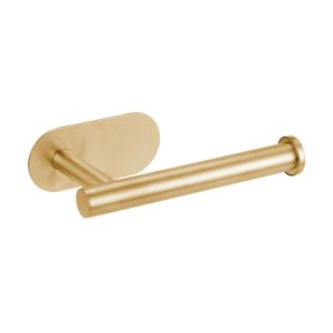 מחזיק נייר טואלט בהדבקה Set & Stick מהודר זהב מוברש מחזיק נייר טואלט בהדבקה Set & Stick מהודר זהב מוברש