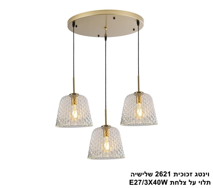 וינטג זכוכית 2621 שלישיה תלוי על צלחת וינטג זכוכית 2621 שלישיה תלוי על צלחת