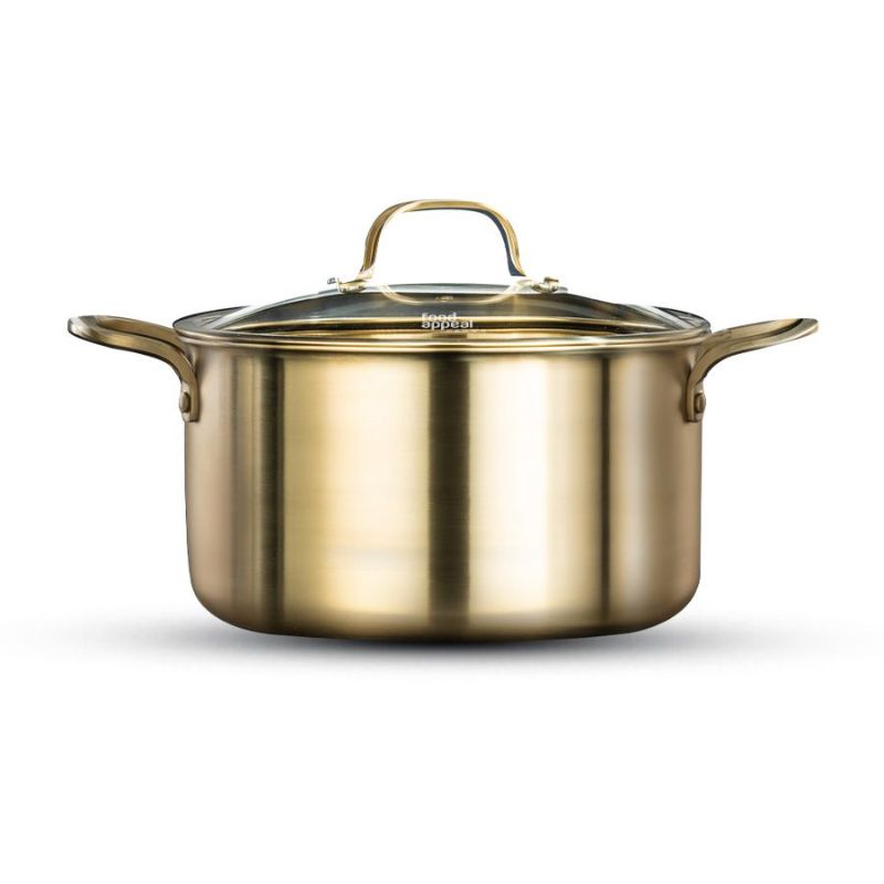 סיר נירוסטה בגימור זהב 28 ס"מ 8 ליטר CROWN מבית Food appeal סיר נירוסטה בגימור זהב 28 ס"מ 8 ליטר CROWN מבית Food appeal