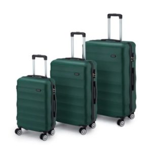 סט 3 מזוודות קשיחות לנסיעות Hard Shell Luggage Set 3 Pieces צבע ירוק כהה Dark Green