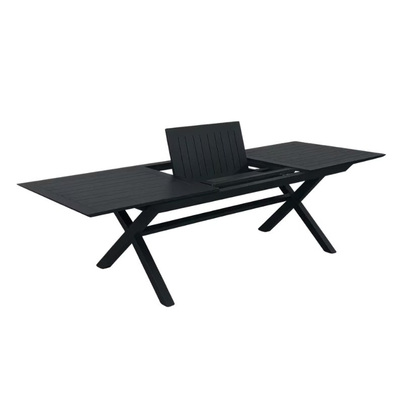 שולחן גינה נפתח ברצלונה מאלומיניום Barcelona Extendable Dining Table צבע אפור Grey שולחן גינה נפתח ברצלונה מאלומיניום Barcelona Extendable Dining Table צבע אפור Grey