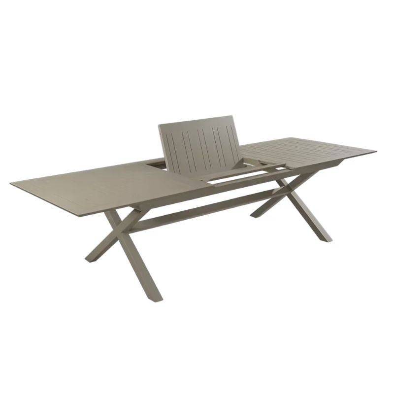 שולחן גינה נפתח ברצלונה מאלומיניום Barcelona Extendable Dining Table צבע אבן Stone שולחן גינה נפתח ברצלונה מאלומיניום Barcelona Extendable Dining Table צבע אבן Stone
