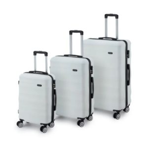 סט 3 מזוודות קשיחות לנסיעות Hard Shell Luggage Set 3 Pieces צבע לבן White