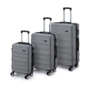 סט 3 מזוודות קשיחות לנסיעות Hard Shell Luggage Set 3 Pieces צבע אפור Gray