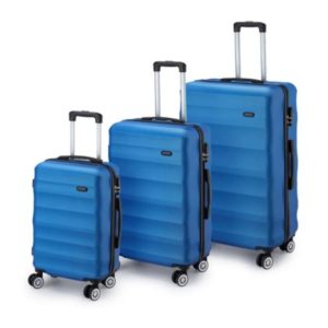 סט 3 מזוודות קשיחות לנסיעות Hard Shell Luggage Set 3 Pieces צבע כחול Blue