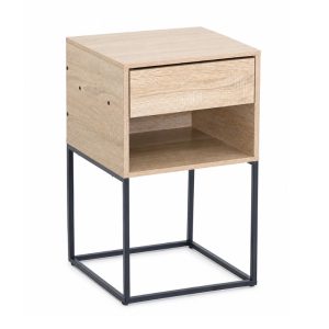 שידת לילה וצד גבוהה הום דקור Nightstand צבע אלון שידת לילה וצד גבוהה הום דקור Nightstand צבע אלון