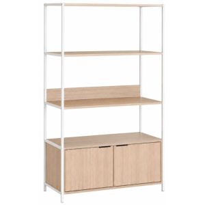כוננית 3 מדפים וארון Storage Cabinet צבע אלון Oak כוננית 3 מדפים וארון Storage Cabinet צבע אלון Oak