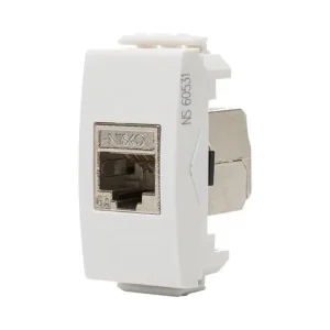 שקע מחשב מסוכך RJ45 CAT6A FTP, לבן מט 1M ניסקו סוויץ'