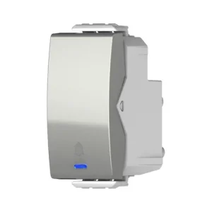 לחצן מואר סימון פעמון LED כחול טיטניום 1M ניסקו סוויץ'